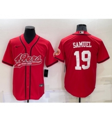 Men's San Francisco 49ers #19 Deebo Samuel Red Stitched Cool Base Nike Baseball Jersey