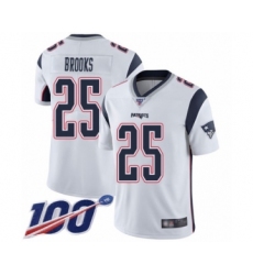 Men's New England Patriots #25 Terrence Brooks White Vapor Untouchable Limited Player 100th Season Football Jersey