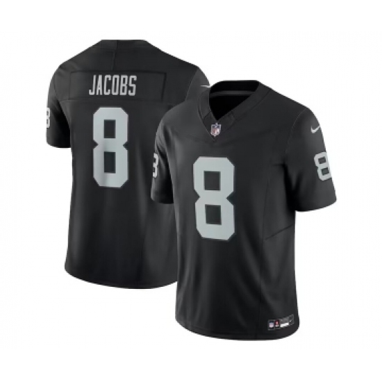 Men's Nike Las Vegas Raiders #8 Josh Jacobs Black 2023 F.U.S.E. Vapor ...
