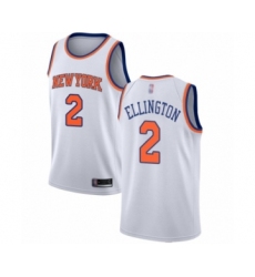 Men's New York Knicks #2 Wayne Ellington Swingman White Basketball Jersey - Association Edition