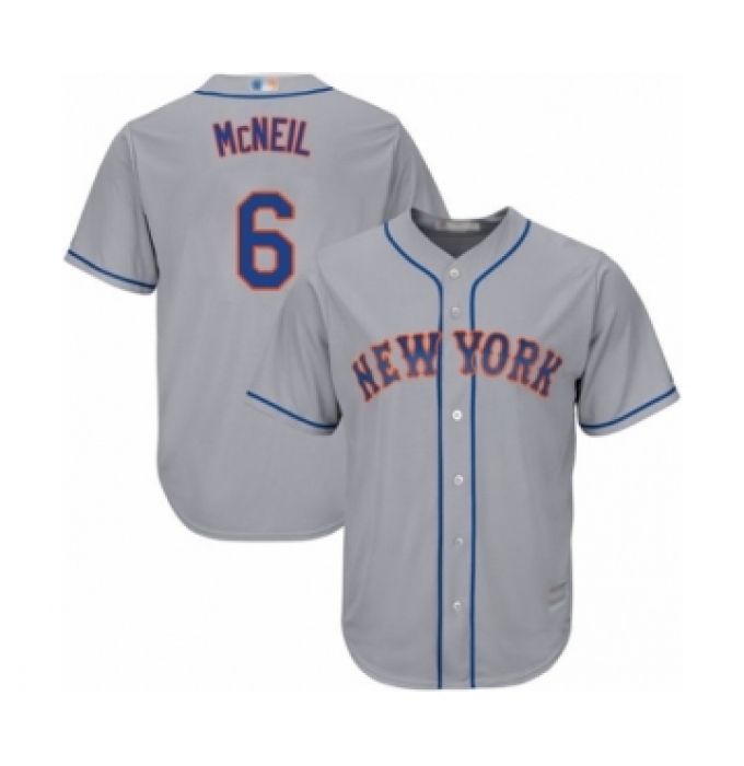 Men's New York Mets #6 Jeff McNeil Replica Grey Road Cool Base Baseball Jersey