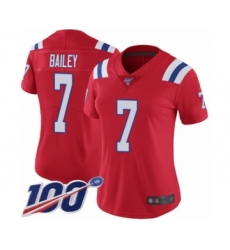 Women's New England Patriots #7 Jake Bailey Red Alternate Vapor Untouchable Limited Player 100th Season Football Jersey