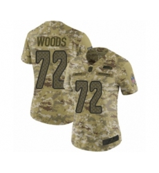 Women's Seattle Seahawks #72 Al Woods Limited Camo 2018 Salute to Service Football Jersey