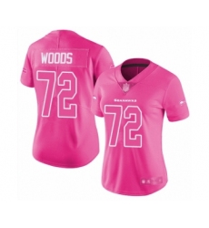 Women's Seattle Seahawks #72 Al Woods Limited Pink Rush Fashion Football Jersey