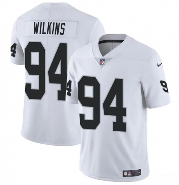 Youth Las Vegas Raiders #94 Christian Wilkins White Football Stitched Jersey