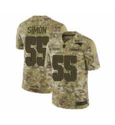 Youth New England Patriots #55 John Simon Limited Camo 2018 Salute to Service Football Jersey