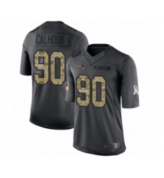 Men's New England Patriots #90 Shilique Calhoun Limited Black 2016 Salute to Service Football Jersey