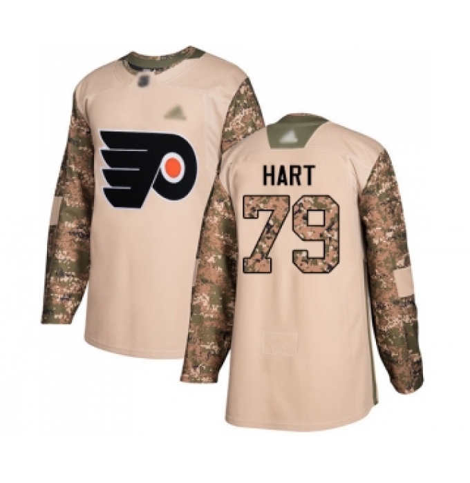 Youth Philadelphia Flyers #79 Carter Hart Authentic Camo Veterans Day Practice Hockey Jersey