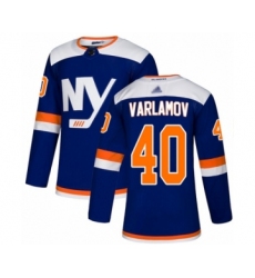Youth New York Islanders #40 Semyon Varlamov Authentic Blue Alternate Hockey Jersey