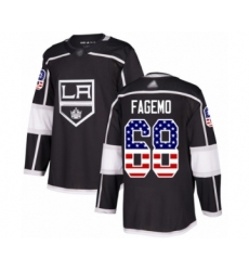 Youth Los Angeles Kings #68 Samuel Fagemo Authentic Black USA Flag Fashion Hockey Jersey