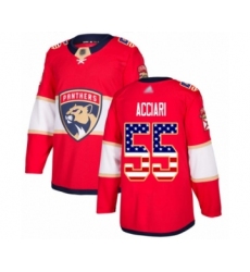 Youth Florida Panthers #55 Noel Acciari Authentic Red USA Flag Fashion Hockey Jersey