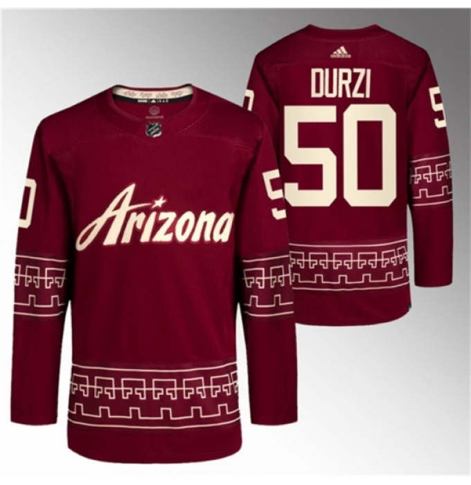 Men's Arizona Coyotes #50 Sean Durzi Garnet Alternate Pro Jersey