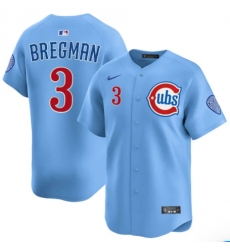 Men's Chicago Cubs #3 Alex Bregman Blue 2nd Alternate Limited Stitched Baseball Jersey