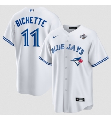 Men's Toronto Blue Jays #11 Bo Bichette White 2025 World Series Home Cool Base Stitched Jersey