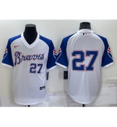 Men's Atlanta Braves #27 Austin Riley White Stitched MLB Throwback Nike Jersey