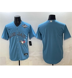 Men's Toronto Blue Jays Blank Blue 2025 World Series Home Cool Base Stitched Baseball Jersey