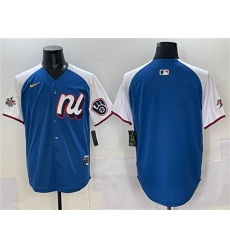Men's National League Milwaukee Brewers Blank Blue Alternate 2025 All-Star Edition Limited Stitched Baseball Jersey