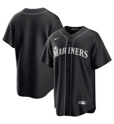 Men's Seattle Mariners Blank Black Lights Out Limited Stitched Baseball Jersey