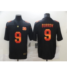 Men's Cincinnati Bengals #9 Joe Burrow Black colorful Nike Limited Jersey Men's Cincinnati Bengals #9 Joe Burrow Black colorful Nike Limited Jersey