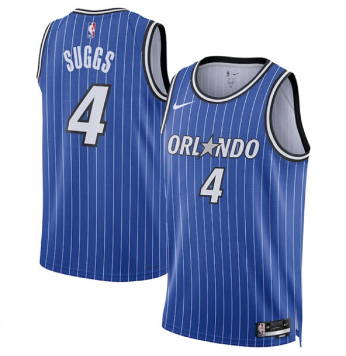 Men's Orlando Magic #4 Jalen Suggs Blue 2025 Icon Edition Stitched Basketball Jersey