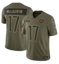 Men's Washington Commanders #17 Terry McLaurin Olive 2025 Salute to Service Limited Football Stitched Jersey