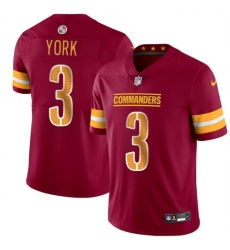 Men's Washington Commanders #3 Cade York Burgundy 2024 Vapor Limited Football Stitched Jersey Men's Washington Commanders #3 Cade York Burgundy 2024 Vapor Limited Football Stitched Jersey