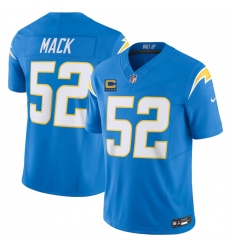 Men's Los Angeles Chargers #52 Khalil Mack Blue 2025 F.U.S.E With 4-Star C Vapor Limited Stitched Football Jersey