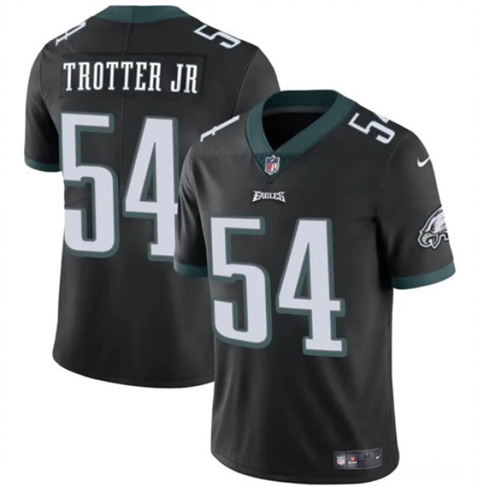 Men's Philadelphia Eagles #54 Jeremiah Trotter Jr Black 2024 Draft Vapor Untouchable Limited Football Stitched Jersey