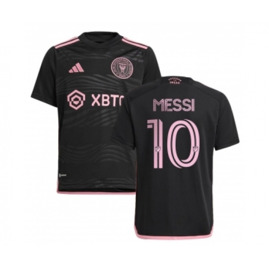 Men's Inter Miami CF #10 Lionel Messi Black Soccer Jersey ...