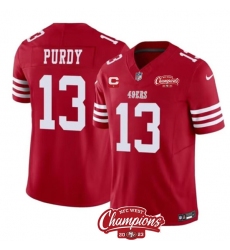 Men's San Francisco 49ers #13 Brock Purdy Red 2023 F.U.S.E. With 1-star C And NFC West Champions Football Stitched Jersey