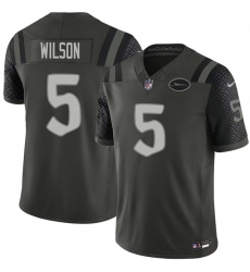Men's New York Jets #5 Garrett Wilson Black 2025 F.U.S.E. “Rivalries” Vapor Limited Football Stitched Jersey