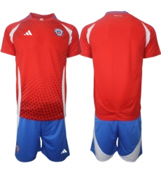 Men's Chile Custom 2024-25 Red Home Soccer Jersey Suit