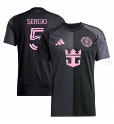 Men's Inter Miami CF Sergio Busquets adidas Black 2025 The Fortitude Kit Replica Player Jersey