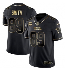 Men's Carolina Panthers #89 Steve Smith Black Gold With 4-Star C Vapor Limited Stitched Football Jersey