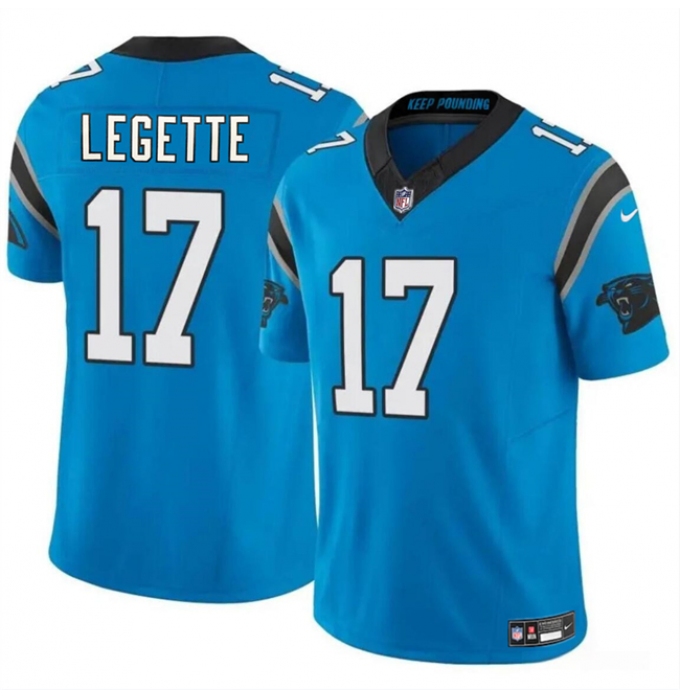 Youth Carolina Panthers #17 Xavier Legette Blue 2024 Draft F.U.S.E. Vapor Limited Football Stitched Jersey