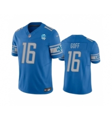 Men's Nike Detroit Lions #16 Jared Goff Blue 2023 F.U.S.E. 90th Anniversary Vapor Untouchable Limited Stitched Jersey