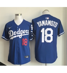Men's Los Angeles Dodgers #18 Yoshinobu Yamamoto Royal Limited Stitched Baseball Jersey