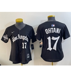 Youth Los Angeles Dodgers #17 Shohei Ohtani Black 2025 World Series Champions LA Gothic Edition Limited Stitched Baseball Jersey