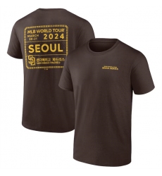 Men's San Diego Padres Brown 2024 World Tour Seoul Series Stamp T-Shirt