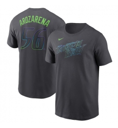 Men's Tampa Bay Rays #56 Randy Arozarena Charcoal 2024 City Connect Fuse Name & Number T-Shirt