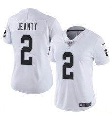 Women's Las Vegas Raiders #2 Ashton Jeanty White 2025 Vapor Football Stitched Jersey(Run Small)
