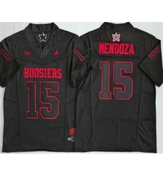 Men's Indiana Hoosiers #15 Fernando Mendoza Limited Black Fashion College Football Jersey