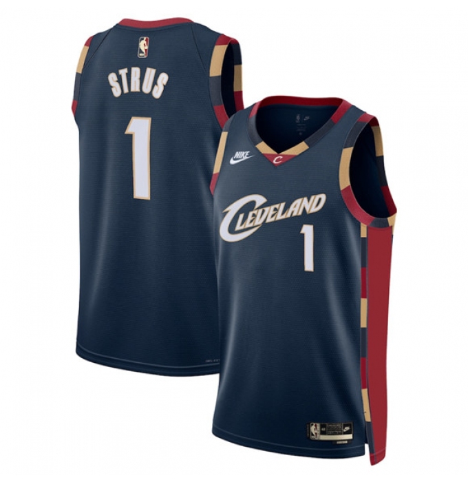Men's Cleveland Cavaliers #1 Max Strus Navy 2025 Classic Edition Stitched Jersey