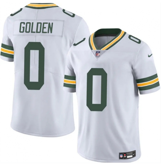 Men's Green Bay Packers #0 Matthew Golden White 2025 Vapor Untouchable Limited Football Stitched Jersey