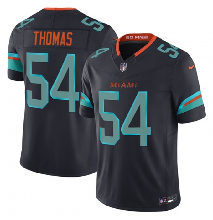 Men's Miami Dolphins #54 Zach Thomas Black 2025 F.U.S.E. “Rivalries” Vapor Limited Football Stitched Jersey