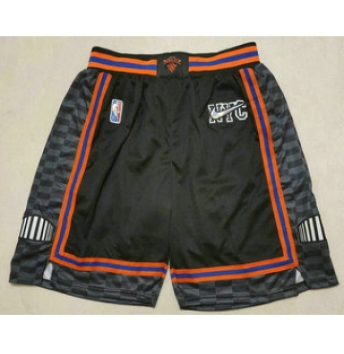 Men's New York Knicks Black Diamond 2022 City Edition Swingman Stitched Shorts