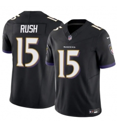 Men's Baltimore Ravens #15 Cooper Rush Black 2025 F.U.S.E Vapor Limited Football Jersey