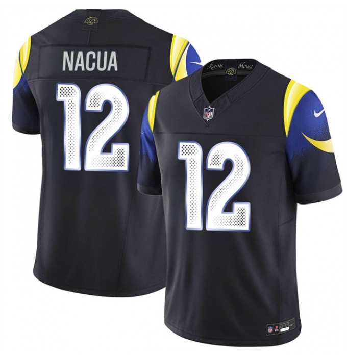 Men's Los Angeles Rams #12 Puka Nacua Black 2025 F.U.S.E. “Rivalries” Vapor Limited Football Stitched Jersey