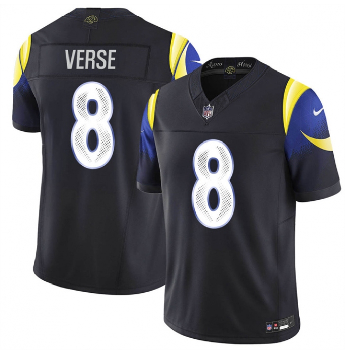 Men's Los Angeles Rams #8 Jared Verse Black 2025 F.U.S.E. “Rivalries” Vapor Limited Football Stitched Jersey