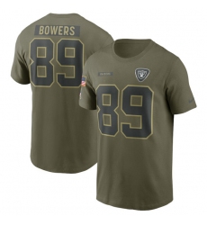 Men's Las Vegas Raiders #89 Brock Bowers Olive 2025 Salute to Service Name & Number T-Shirt